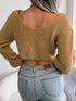 'Lumina' Cropped Cross-Knot Knit Sweater - Celes Fashion